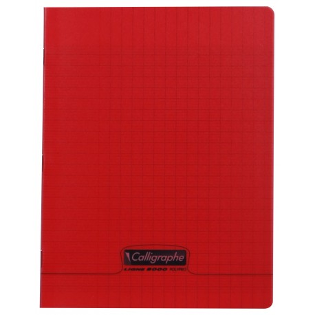Cahier polypro Calligraphe petit format 17x22 48p grands carreaux (séyès) -  rouge