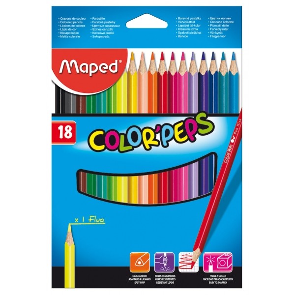 Maped 18 Crayons de Couleurs Colorpep's Strong Neuf