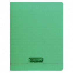 CLAIREFONTAINE Cahier piqué polypro Koverbook 24x32cm 48 pages grands  carreaux Seyes vert transparent pas cher 
