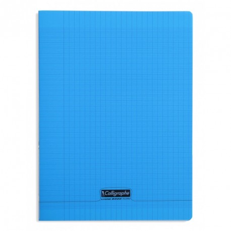 Cahier polypro Calligraphe grand format 24x32 96p petits carreaux (séyès) -  bleu