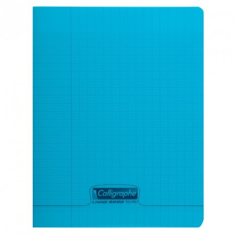 Cahier petit format 17x22 cm 96 pages Grands carreaux protège cahier bleu